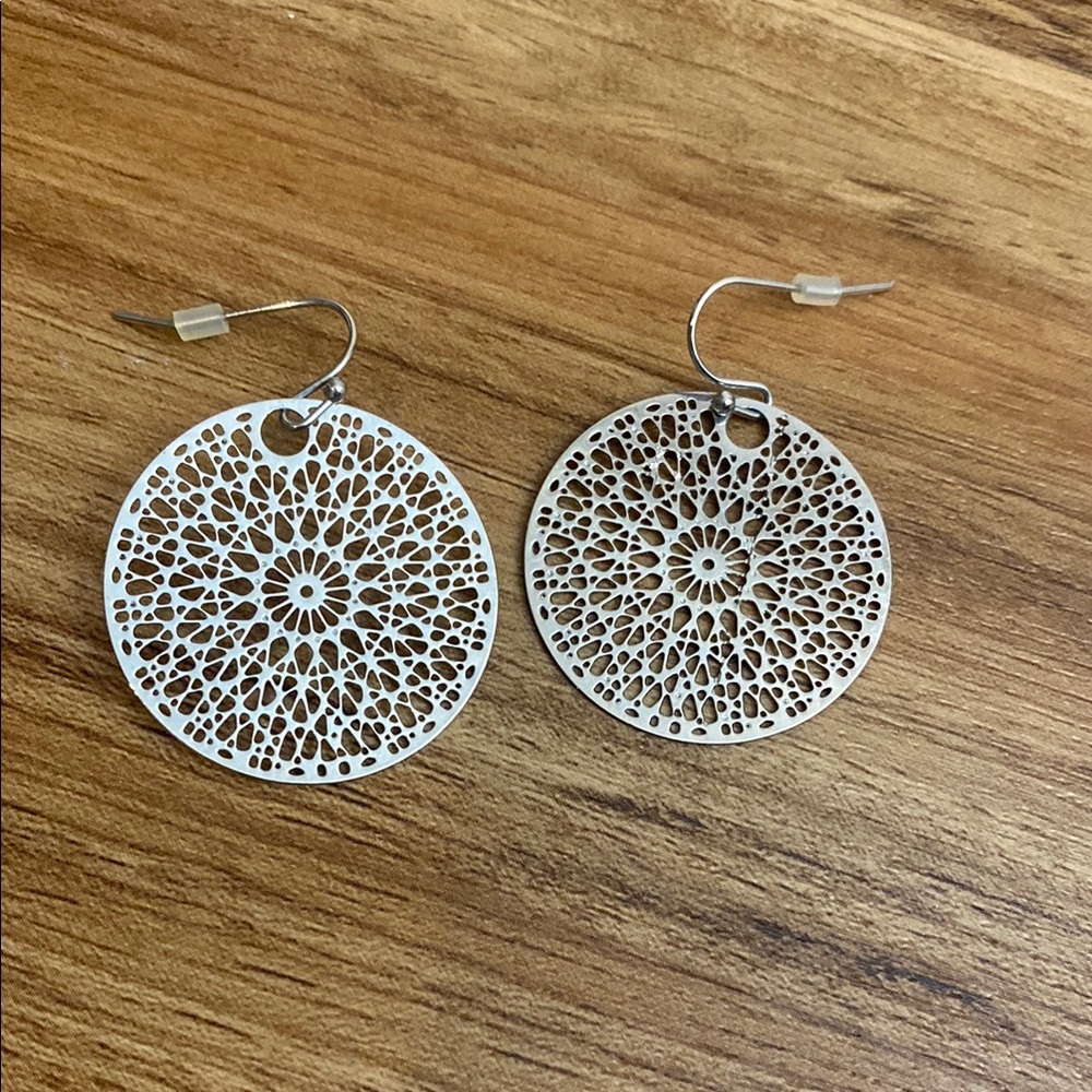 Intricate Silver Circle Earrings